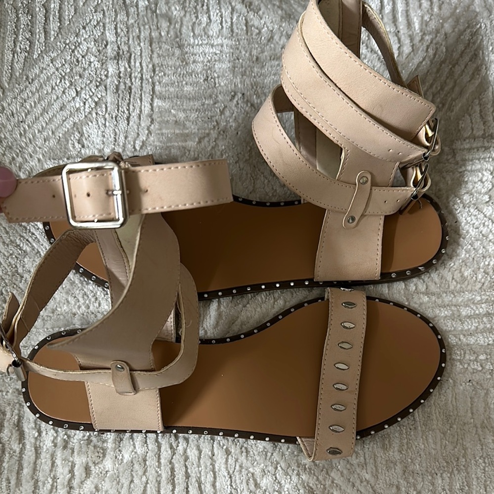 Cream sandals